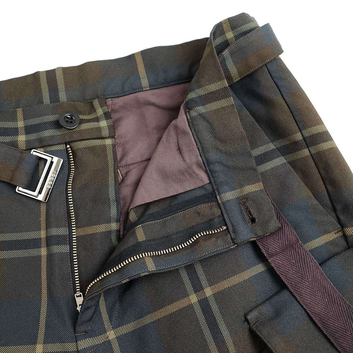 sacai サカイ 25AW Plaid Pants ベルテッドカーゴチェックパンツ