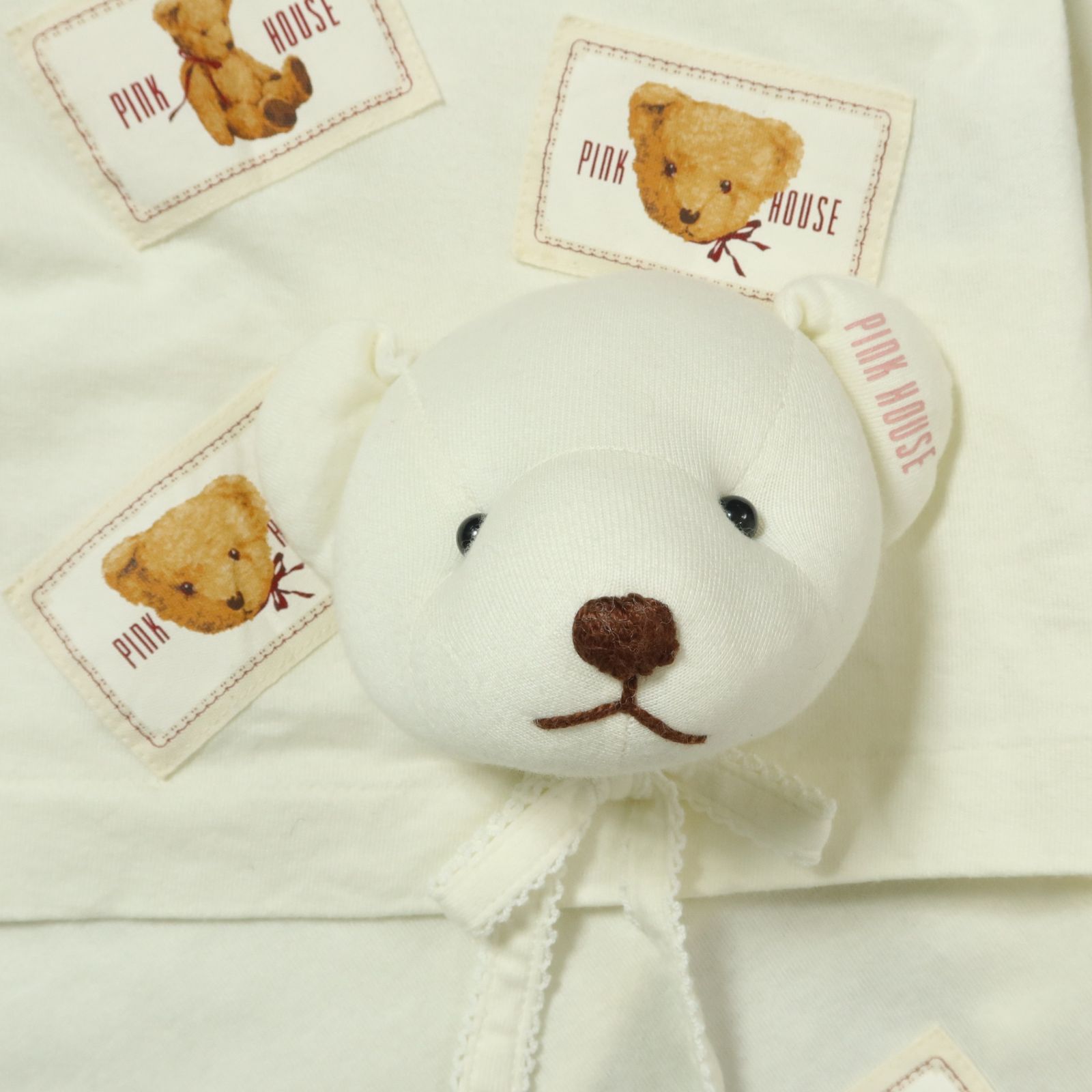 ピンクハウス☆クマ付きTシャツ 半袖カットソー サイズM 白系