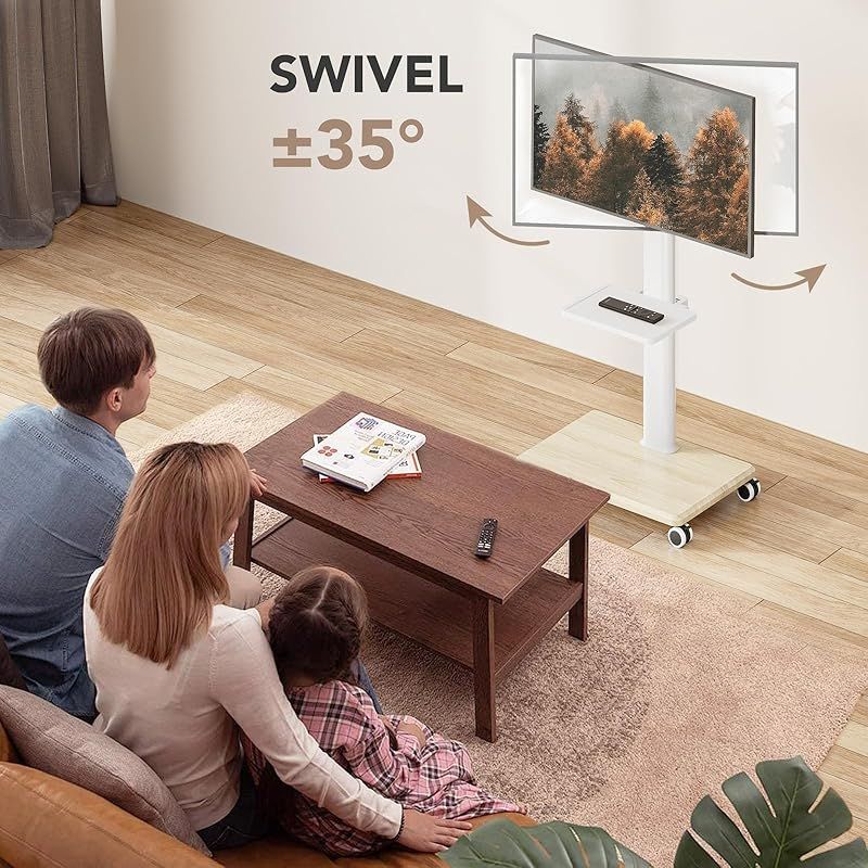 在庫 AX WABER テレビスタンド キャスター付き テレビスタンド 壁寄せ27 60インチ対応 VESA 横100～400mm 縦100～400mm 高さ調節 左右35°首振 耐荷重40kg り 家用 学校 ビジネス 病院業務用 1