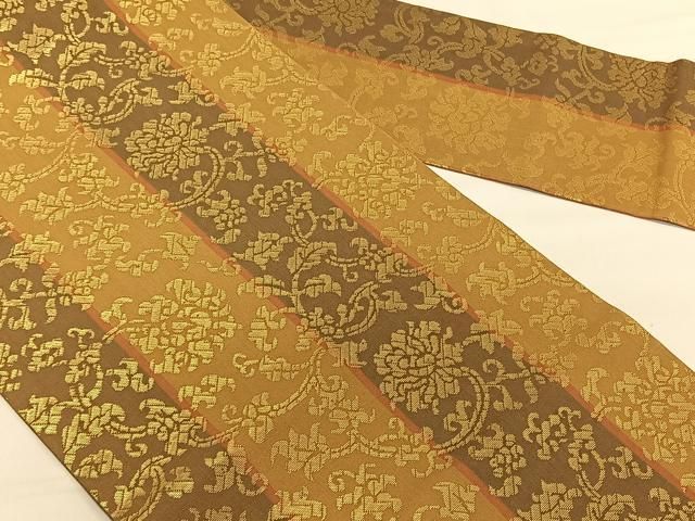 平和屋着物◎九寸名古屋帯 竹屋町刺繍 花間道 金糸 正絹 逸品
