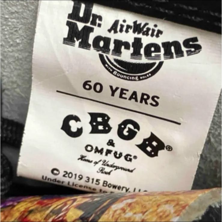 Dr.Martens × CBGB-OMFUG ドクターマーチン 8ホール ショートブーツ UK5 24cm 廃盤モデル レザー コラボ KIN-KAAI_COM
