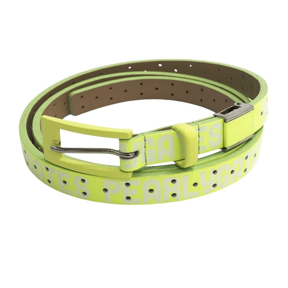 パーリーゲイツベルトイエロー PEARLY GATES パーリーゲイツ 細ベルト ロゴ イエロー系