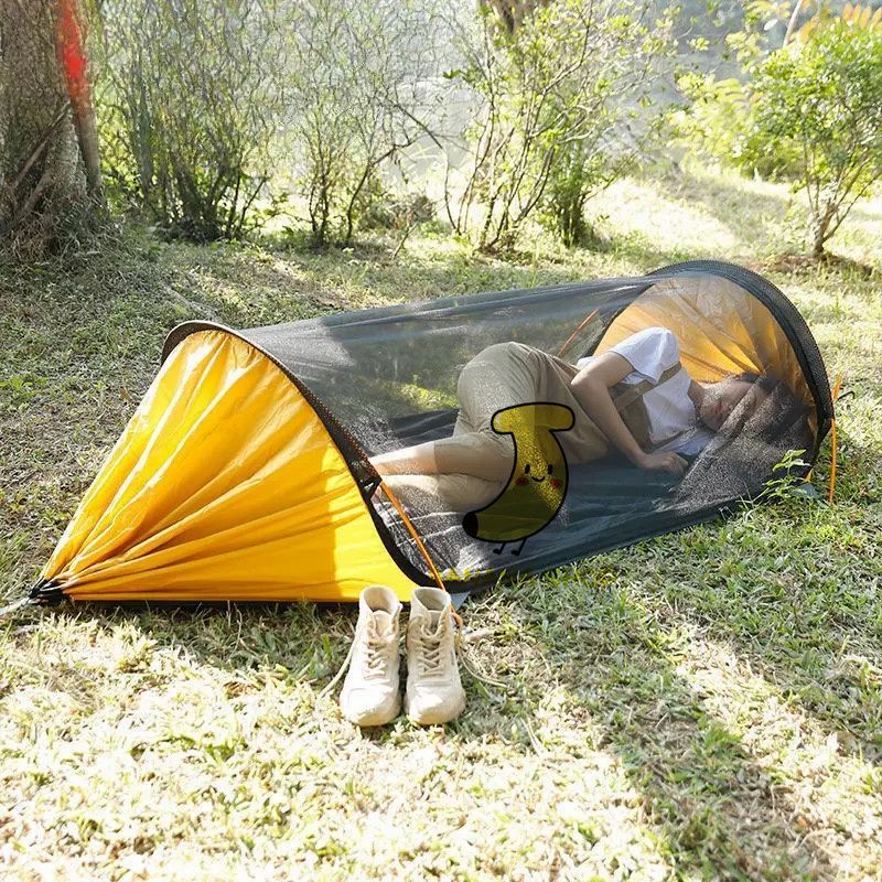 【卸値市場】 ハンモックテント 蚊帳付き 1~2人用 キャンピングハンモック 蚊帳 パラシュート生地 超軽量 通気性 耐荷重200KG 収納袋付き 品質保証、最安値に挑戦！