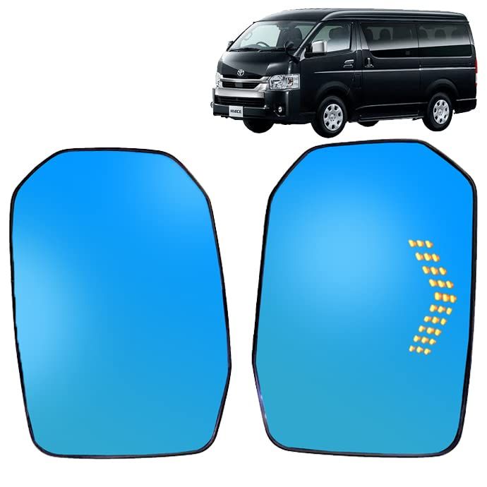 6型 ハイエース 200系 グランエースGDH303 ボンゴブローニイバンGL 純正ミラー交換タイプ LEDシーケンシャルウインカー ドアミラー ブルーミラーレンズ ミラーヒーター内蔵