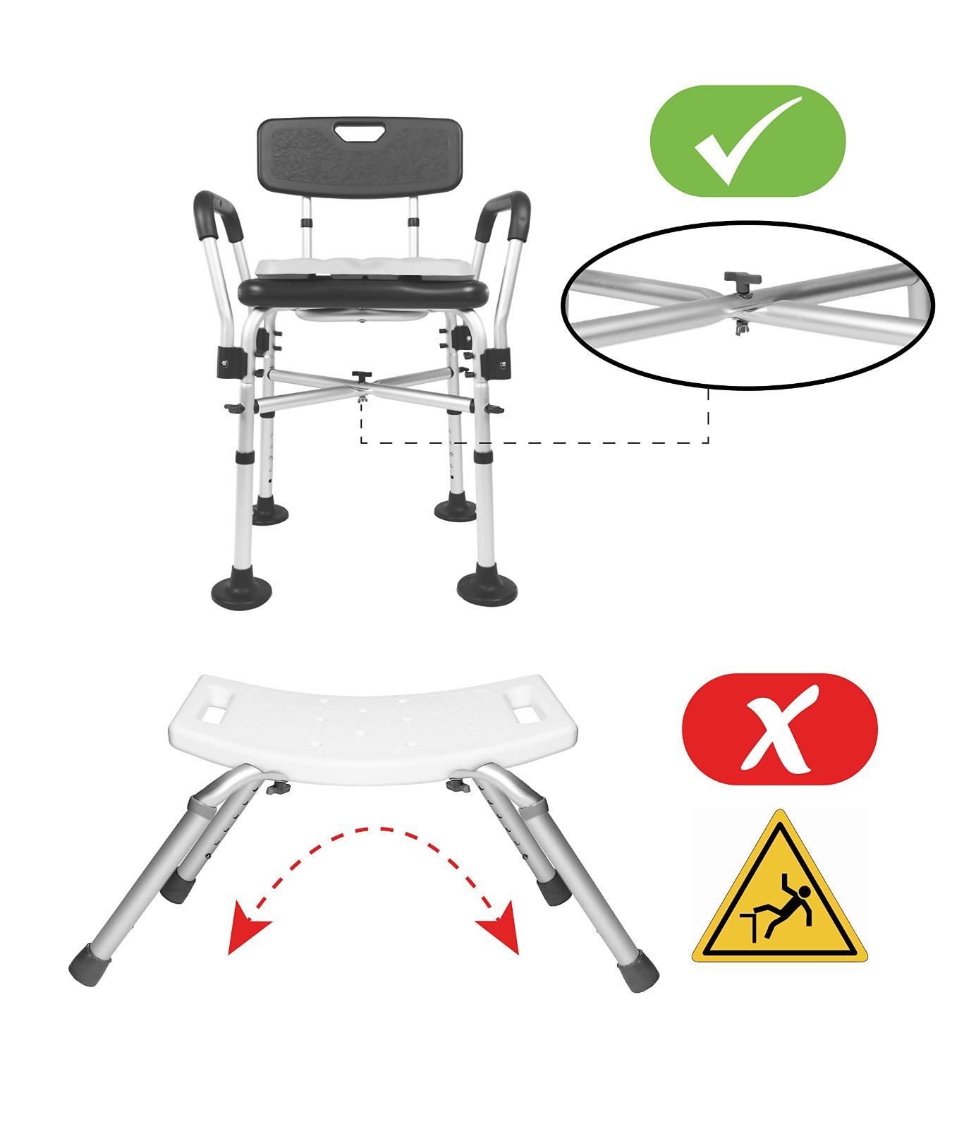  数量 介護 お風呂椅子 150 kg 風呂椅子 介護用 シャワーベンチ シャワーチェア シャワースツール シャワーチェアクッション付き 必要なツールはありません - KMINA ヨーロッパ製 その他 入浴用品