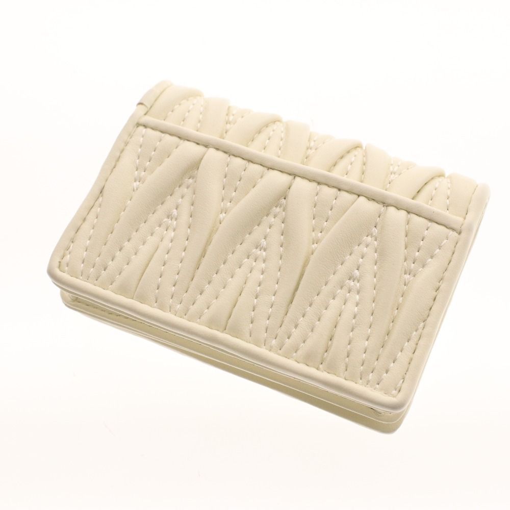 ランダ キルティングデザイン カードケース FB34277 ファッション小物 ロゴ レディース ベージュ 付き