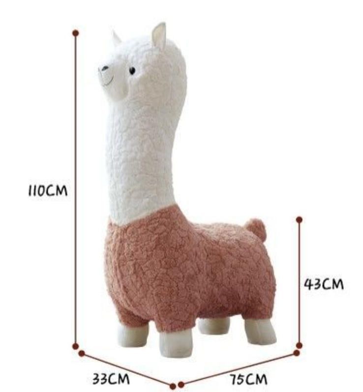 アルパカモデルのぬいぐるみスツール 椅子 かわいい おしゃれ お洒落 木製 インテリア 家具 リラックスタイム 癒し リビングルーム 贈り物