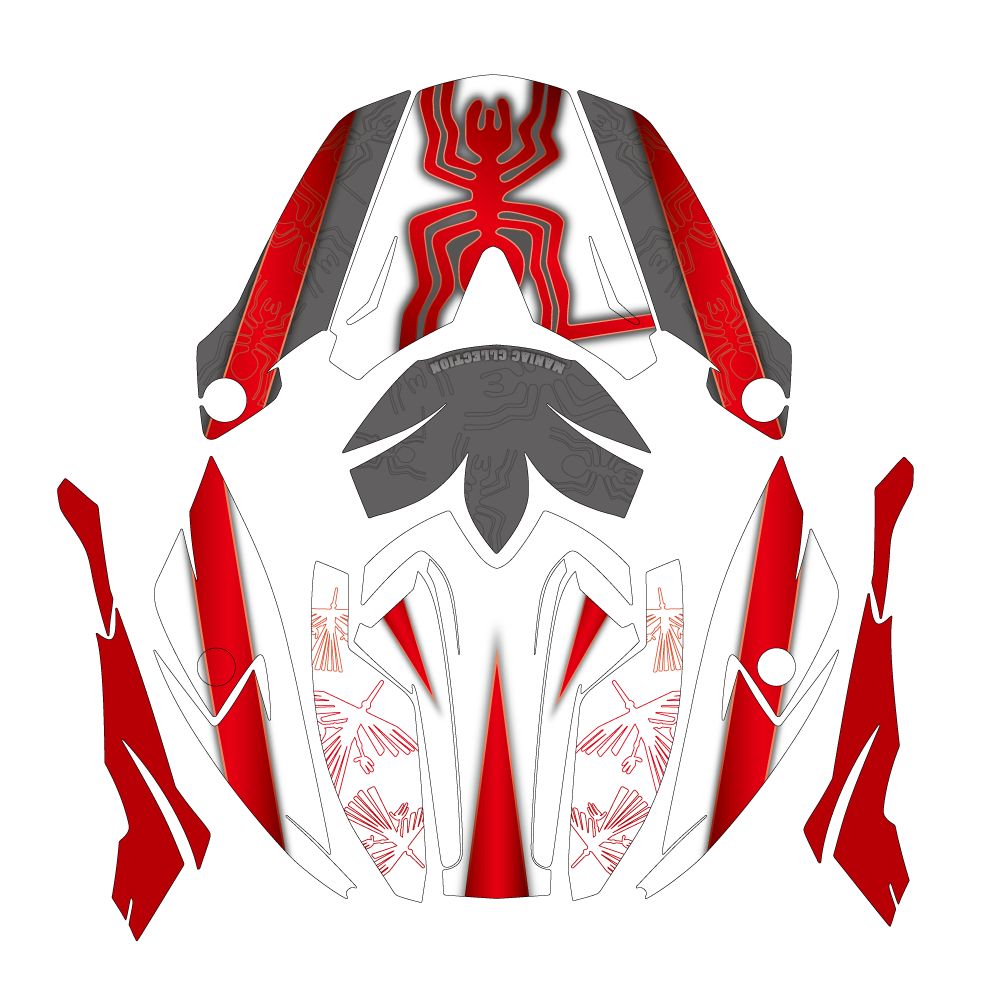 3カラー展開 VFX-WR用 ヘルメットデカール Mサイズ ナスカホワイト 地上絵 ナスカ オフロード ショウエイ モトクロス カラフル ステッカーセット バイク用品 オリジナルデザイン バイクヘルメット アクセサリー イメチェン 貼り替え 傷隠し かっこいい