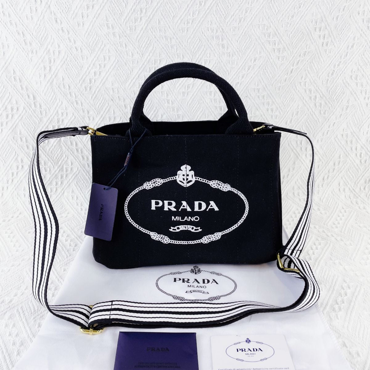 新品人気 PRADA バッグ プラダ カナパ トート ショルダーバッグ 2way ...