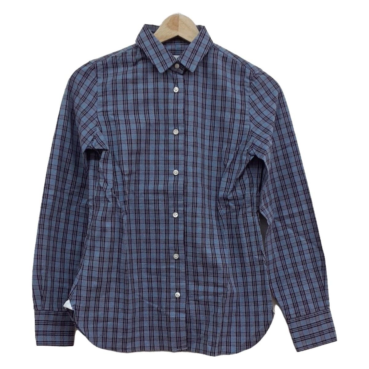 【極美品】BARBA バルバ ワイドカラー チェック柄 ドレスシャツ 38/15 BEAMSF取扱