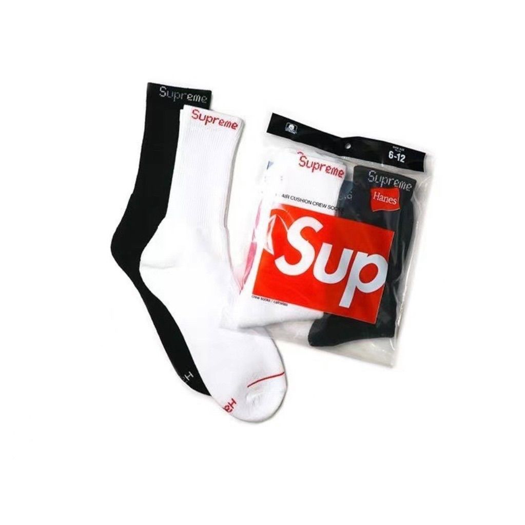 supreme Hanesソックス 白黒各1足 - ウェア