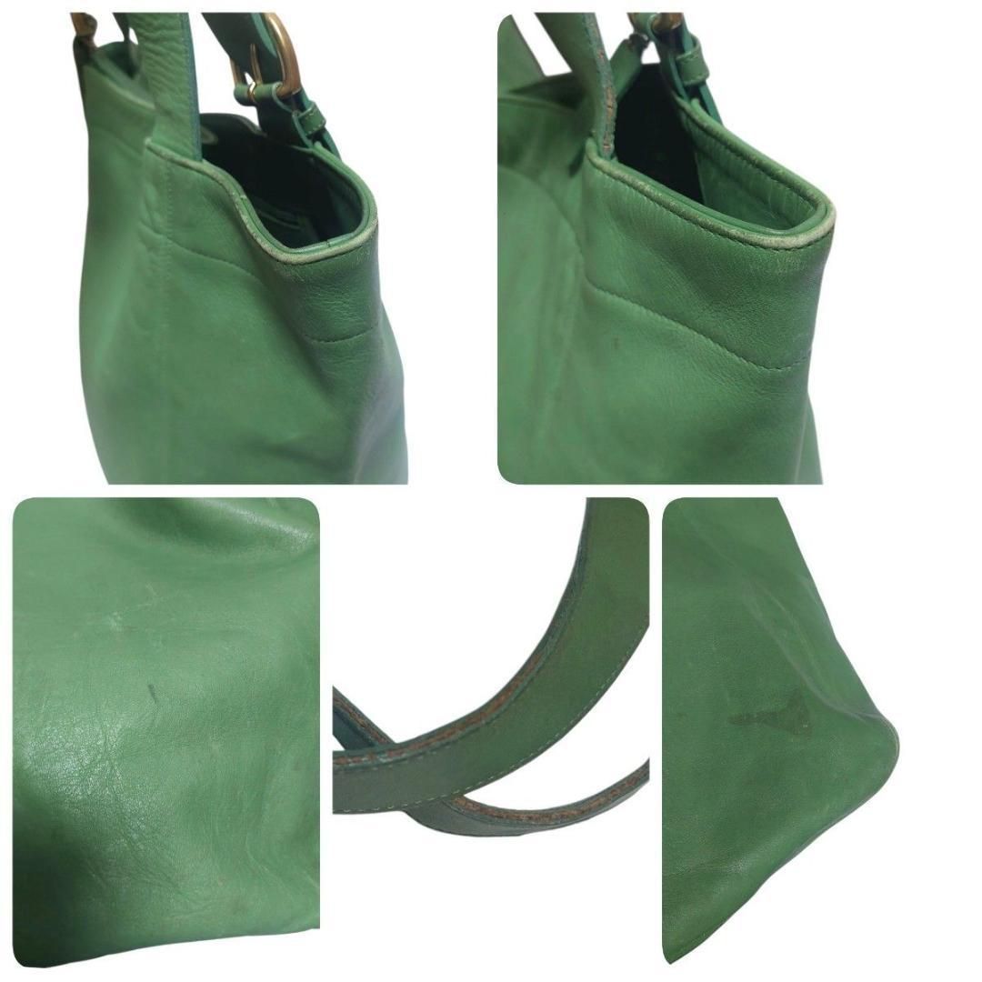 OLD COACH Archive 4082 Tote Bag USA leather leaf green y2k 00s