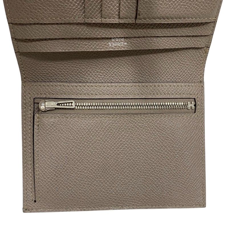 エルメス HERMES ベアンコンパクト A刻 グリアスファルト シルバー金具  