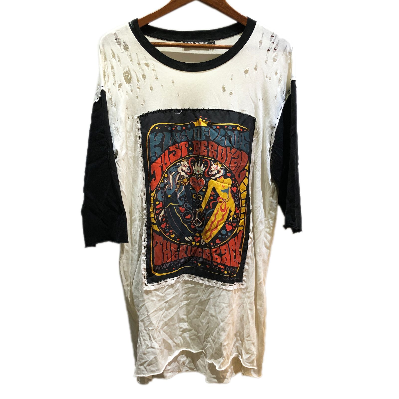 DOLCE＆GABBANA ドルチェ＆ガッバーナ ドルガバ Destroyed Cotton T