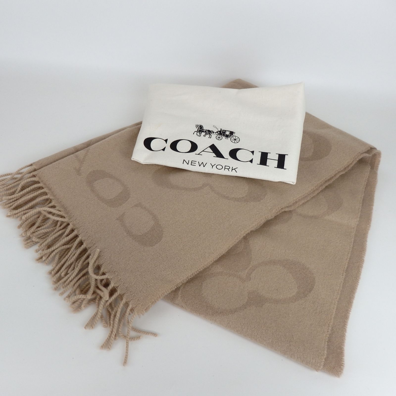 コーチ COACH マフラー シグネチャー ベージュ