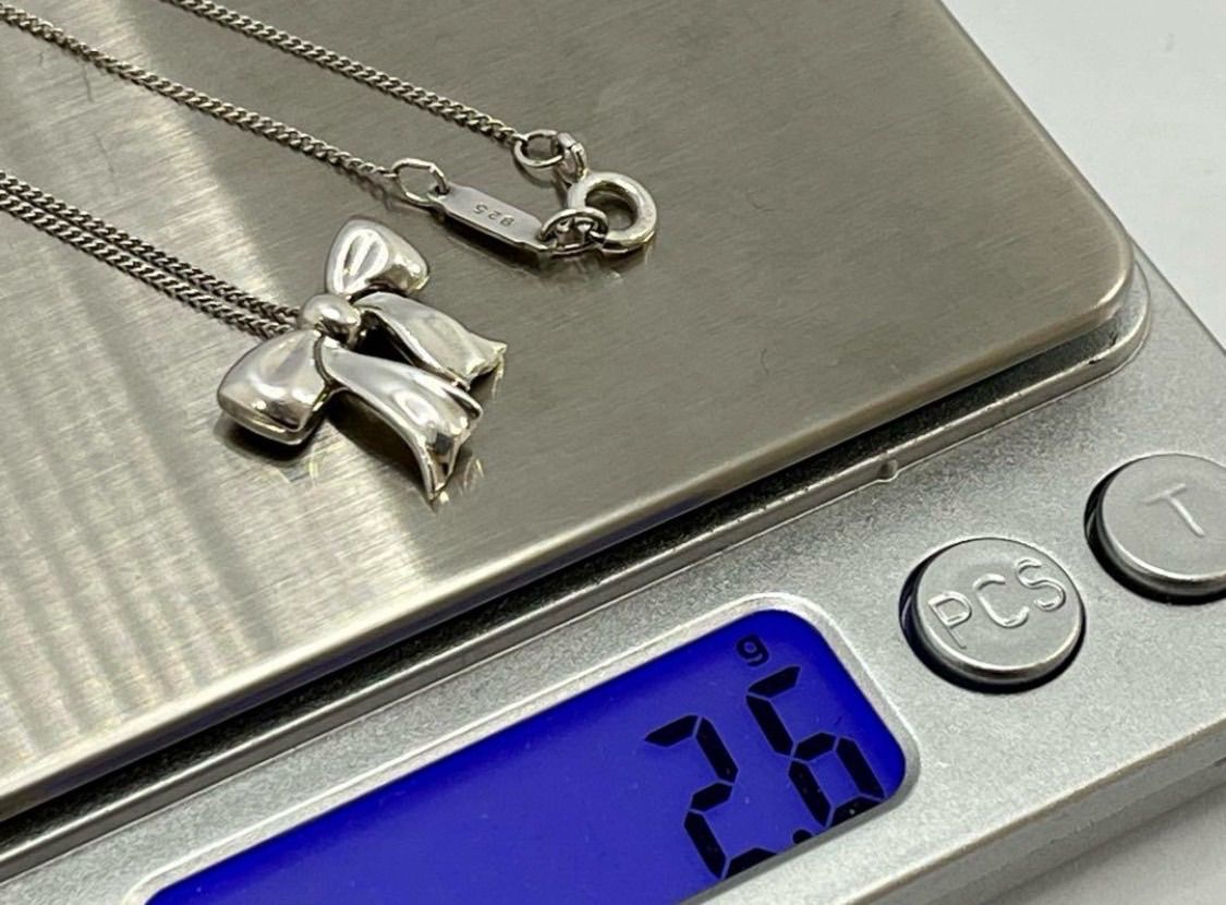 【最終価格・美品】ティファニー リボンネックレス シルバー TIFFANY&Co. ティファニー リボン ネックレス シルバー レディース