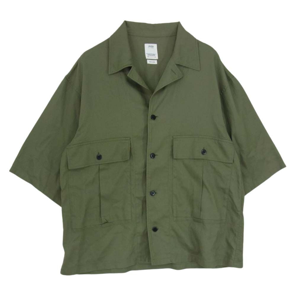 VISVIM ビズビム 半袖シャツ 19SS 0119105011017 CORNET SHIRT S/S コルネット オープンカラー 半袖 シャツ  グリーン系 3【中古】