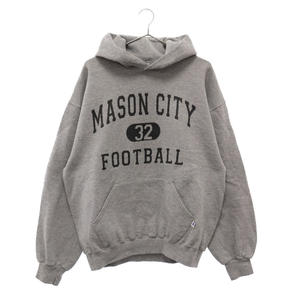RUSELL ATHLETIC (ラッセルアスレチック) MASON CITY 32 FOOTBALL アーチロゴプリント スウェットプルオーバーパーカー グレー