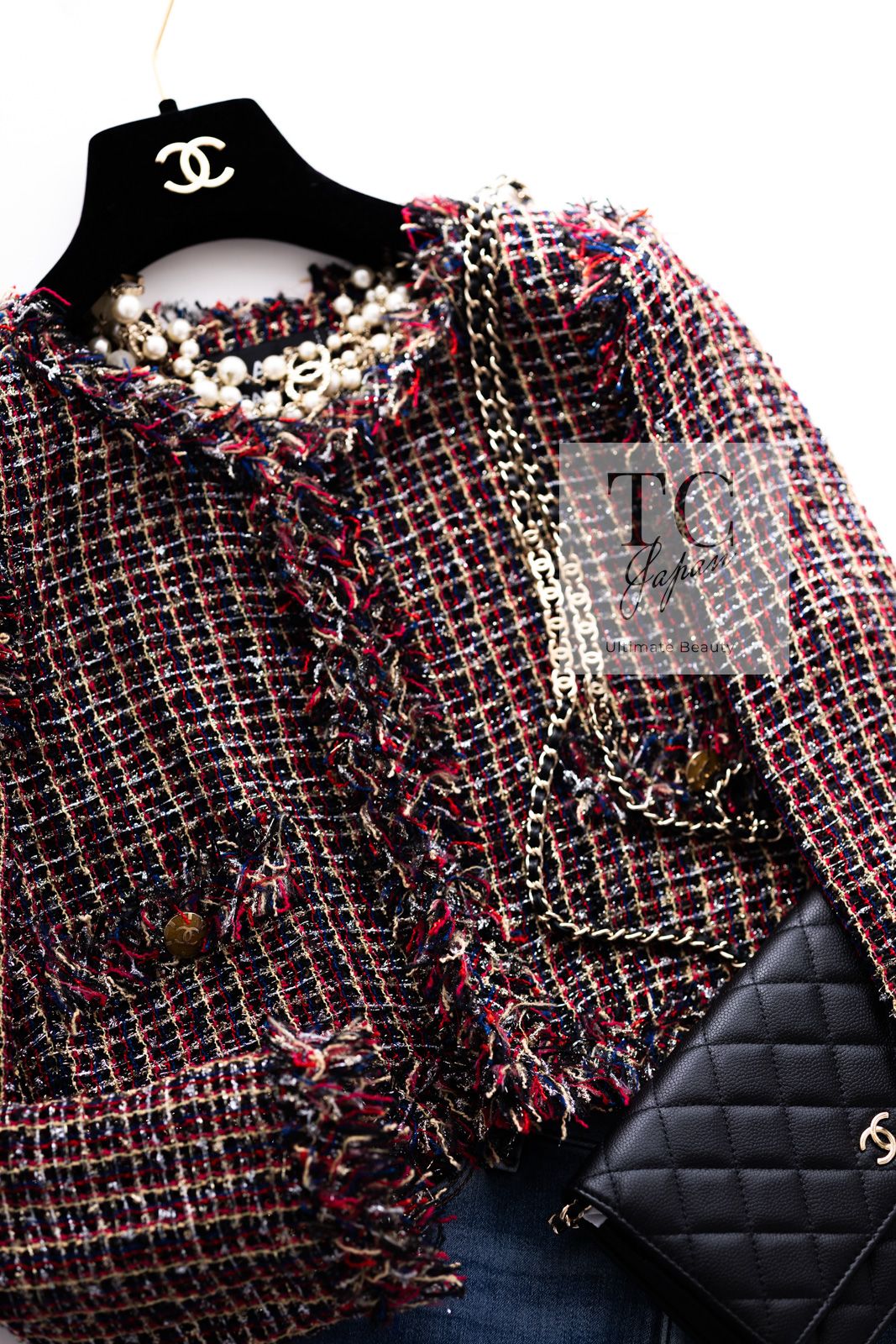 ⭐︎CHANEL ツイードジャケット サイズ34 シャネル ジャケット CHANEL 56万 レッド ブラック 黒 赤