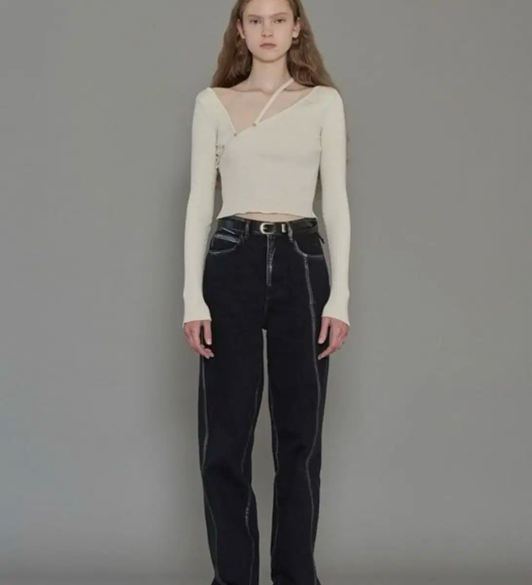 美品 PRADA プラダ サイドスリットリボン カシミヤブレンド 長袖
