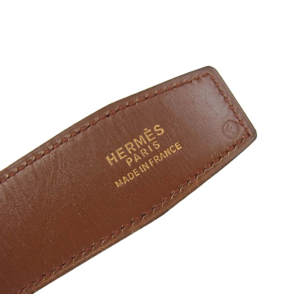 HERMES エルメス 馬車ロゴ リバーシブル レザー ベルト ブラウン HERMES エルメス 馬車ロゴ リバーシブル レザー ベルト ブラウン