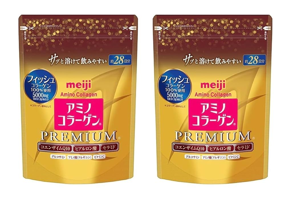明治アミノコラーゲンプレミアム詰替 アミノコラーゲン PREMIUM プレミアム 196g 約28日分 3 meiji 明治 アミノコラーゲンプレミアム詰替 粉末 196g (3袋セット)