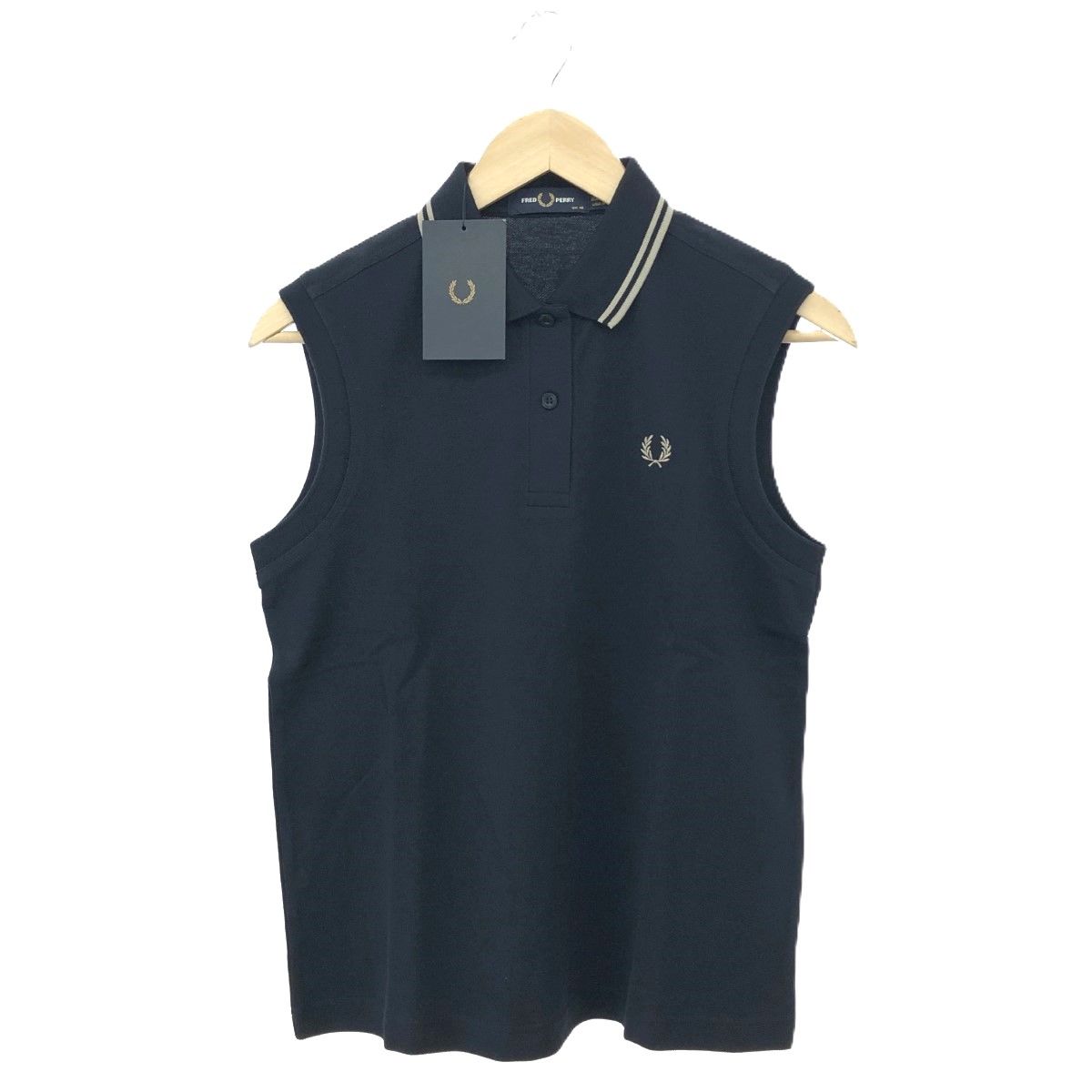 FRED PERRY フレッドペリー ノースリーブポロシャツ サイズ 10 G7200 ネイビー レディース ロゴ刺繍 240001110521