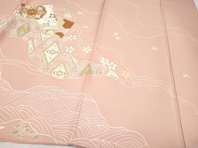 平和屋本店□極上 創業460年・千總 訪問着 駒刺繍 正倉院道長花唐草文