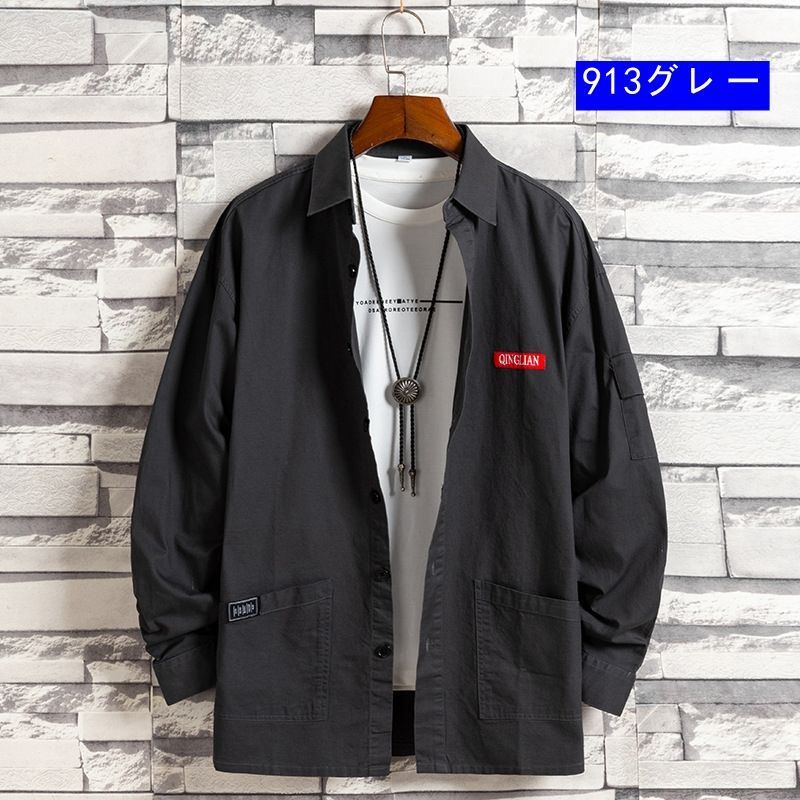 シャツ メンズ 長袖 カジュアルシャツ 開襟 ワークシャツ 無地 秋服 春服 トップス 通勤 長袖シャツ 30代 40代 ファッション zbRP490
