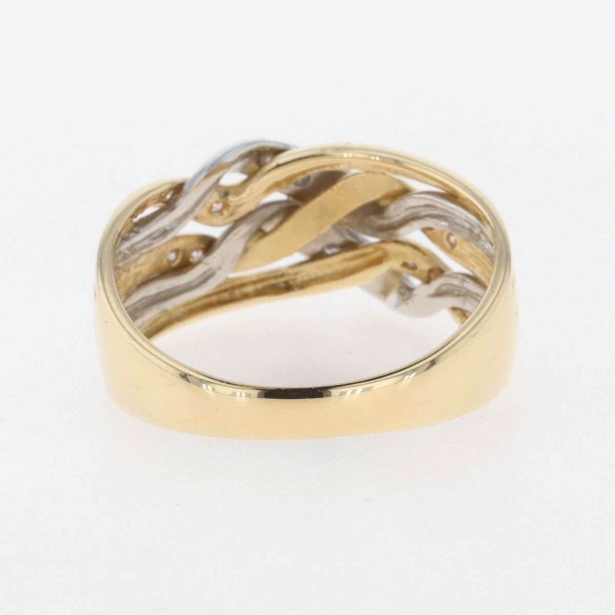 メレダイヤ デザインリング K18 イエローゴールド プラチナ 指輪 
