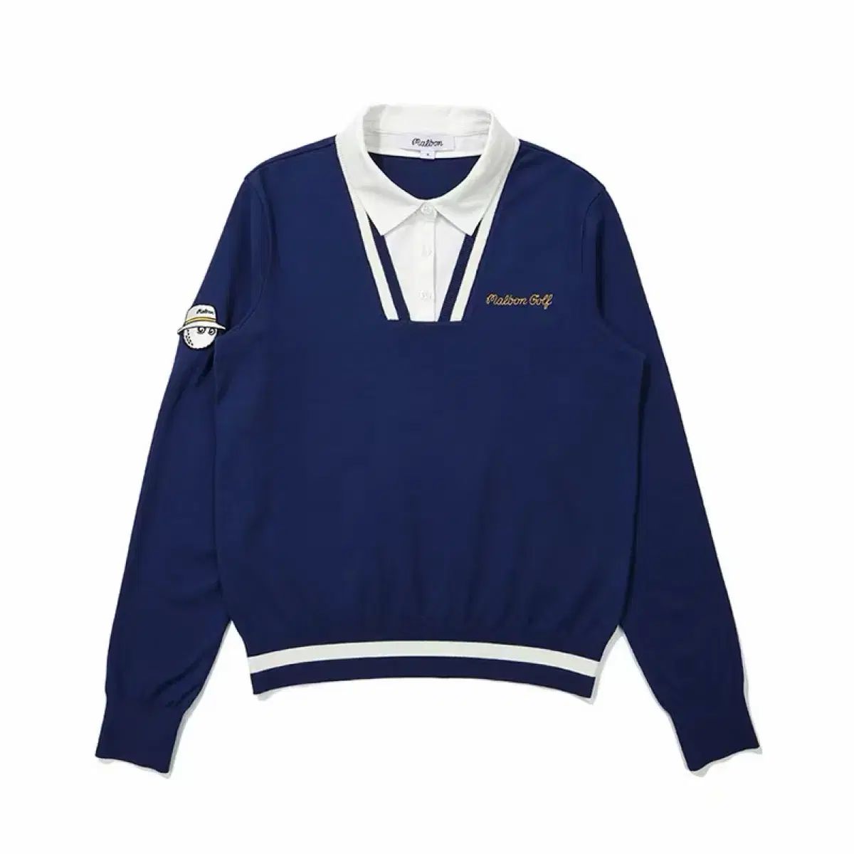 MALBON マルボンゴルフウェア レディース 一体型 シャツ長袖ニット 秋|冬