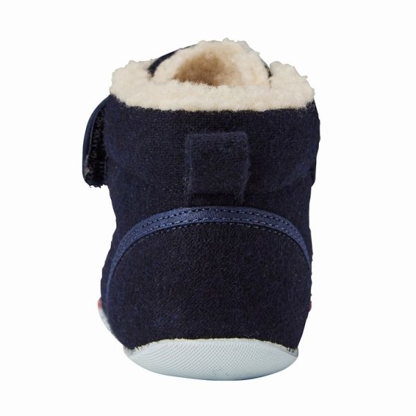 【正規品+GIFT付き】ミキハウス　mikihouse　ボア付きファーストベビーシューズ　12.0cm　紺（03） 簡単着脱