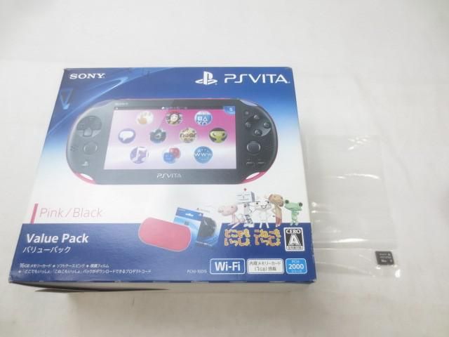 中古品 ゲーム PS Vita 本体 PCH-2000 ピンク/ブラック 動作品 周辺機器 箱付き