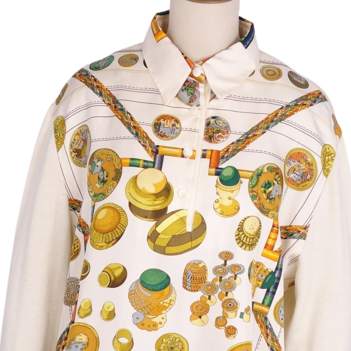 Vintage エルメス HERMES シャツ ブラウス ロングスリーブ シルク 