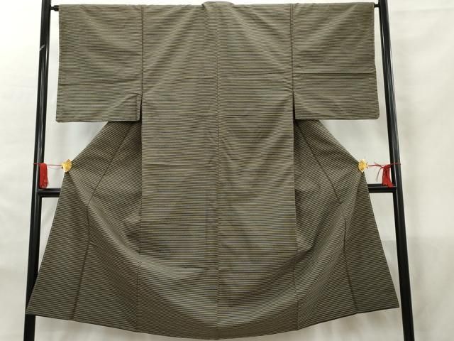 平和屋着物○男性 お召 横段吉祥文 正絹 逸品 未使用 CAAU2858yc