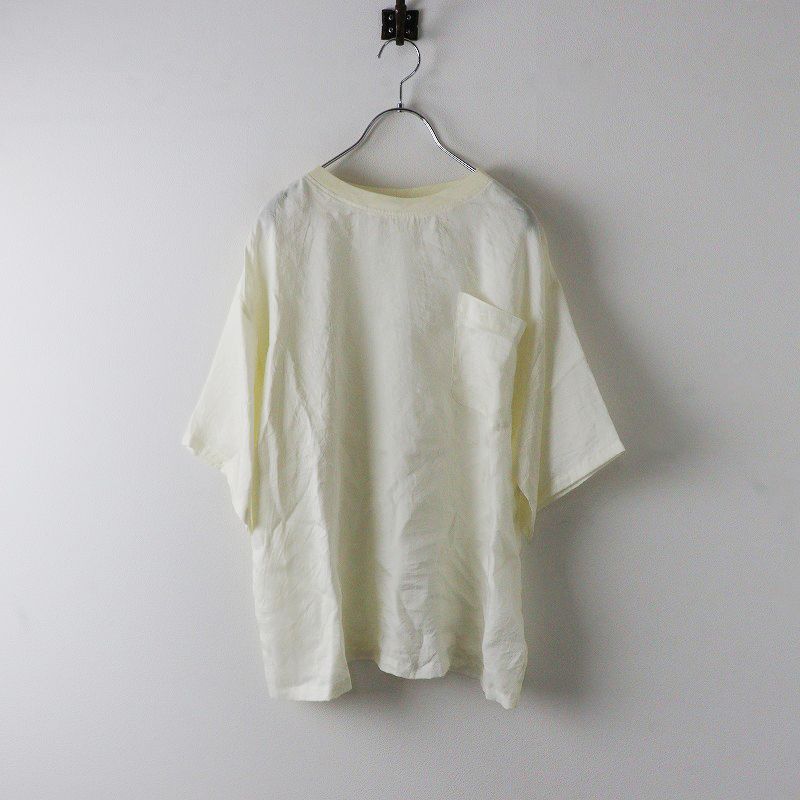 ユライヤ uryya シルクTシャツ/オフホワイト 半袖 ポケット