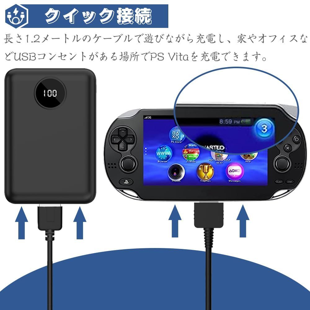 PSVITA（wifiモデル） 充電コード付き 初期化済 PSVITA 充電器 PSVITA(PCH-1000） 1個セット 1.2M USB充電 充電