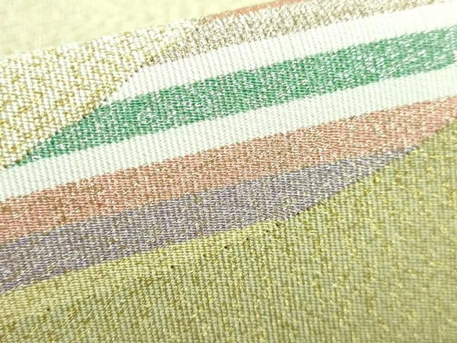 平和屋本店□極上 名門 安田綴れ 爪織本綴帯 八寸名古屋帯 鶴 金糸