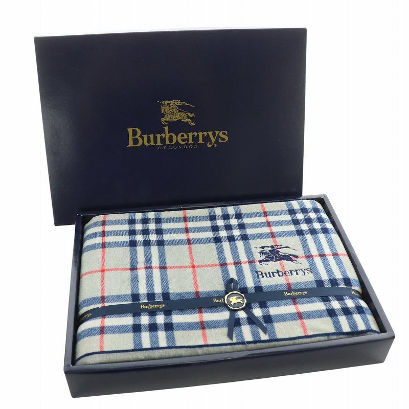 バーバリーズ Burberrys バスタオル ロゴ刺繍 チェック き グレー 青 ブルー 赤 レッド BB002N |MW GY18