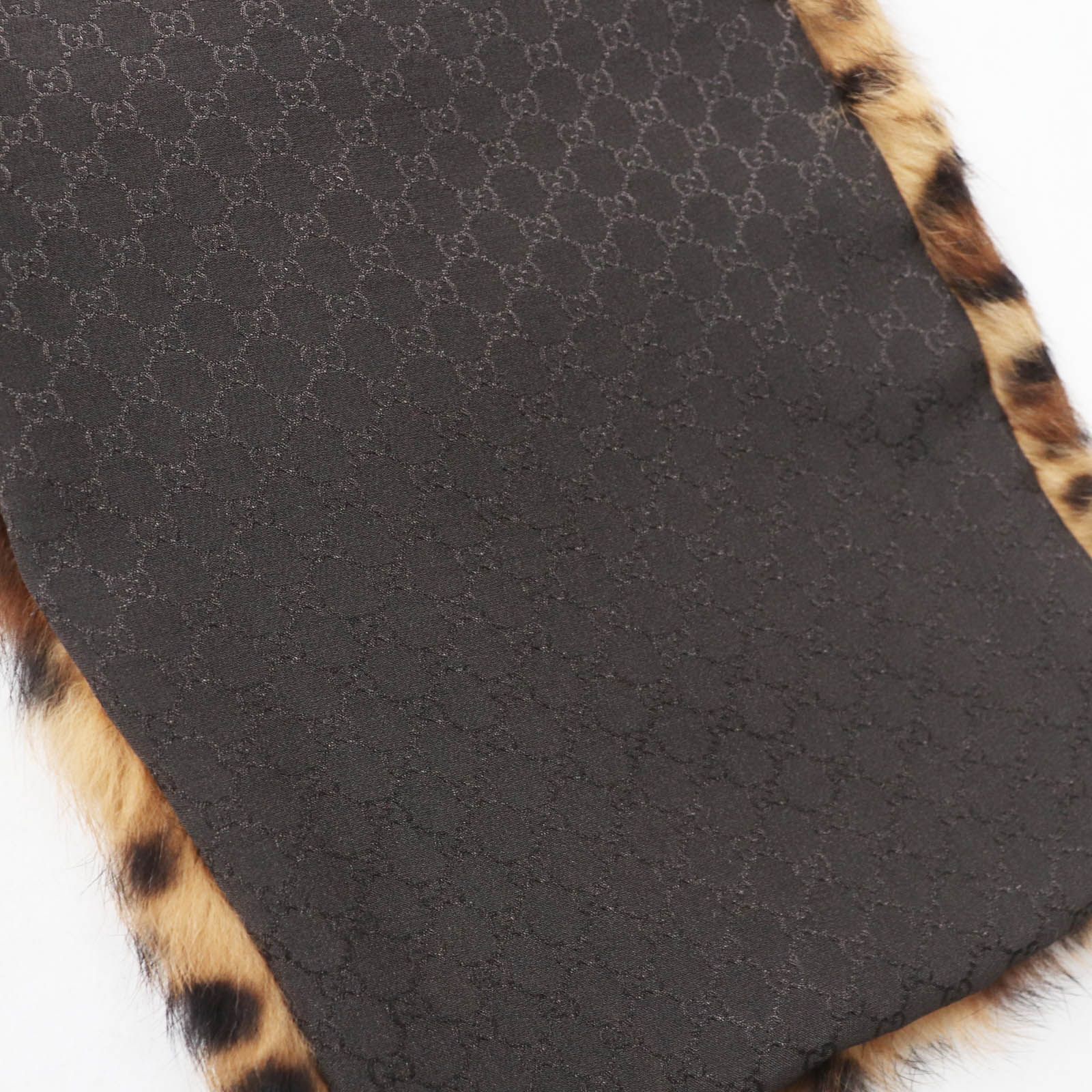 【専用】グッチ　マフラー 美品◎GUCCI グッチ 322989 ラパンファー レオパード柄 裏地