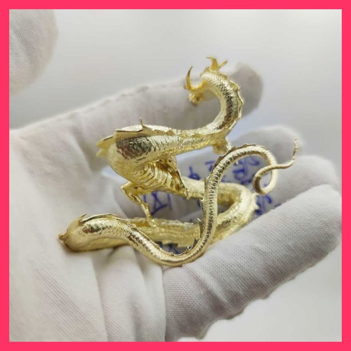 【新品】ドラゴンゴールドの金片 風水 龍 ゴールドドラゴン 浮遊龍 金属 10cm 置物 金龍 竜 玄関