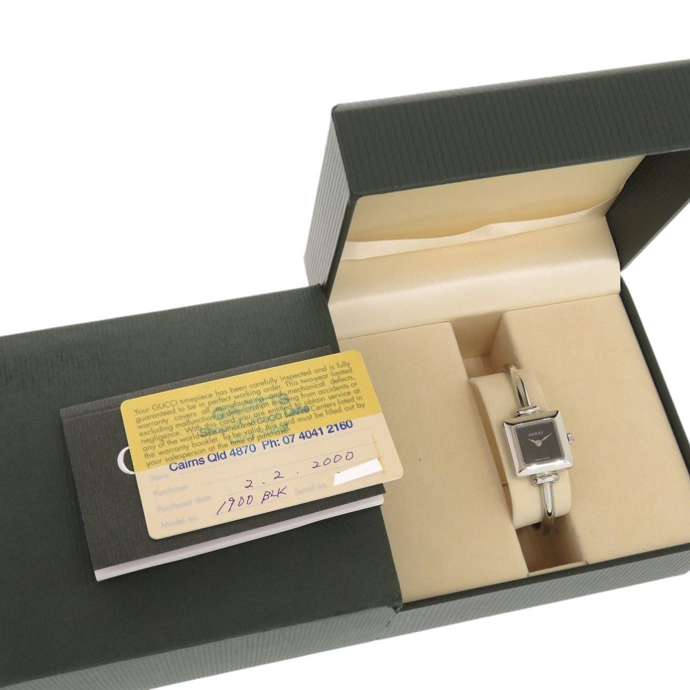グッチ 1900L SS ブラック シルバー 黒文字盤 クオーツ 腕時計 1058 GUCCI