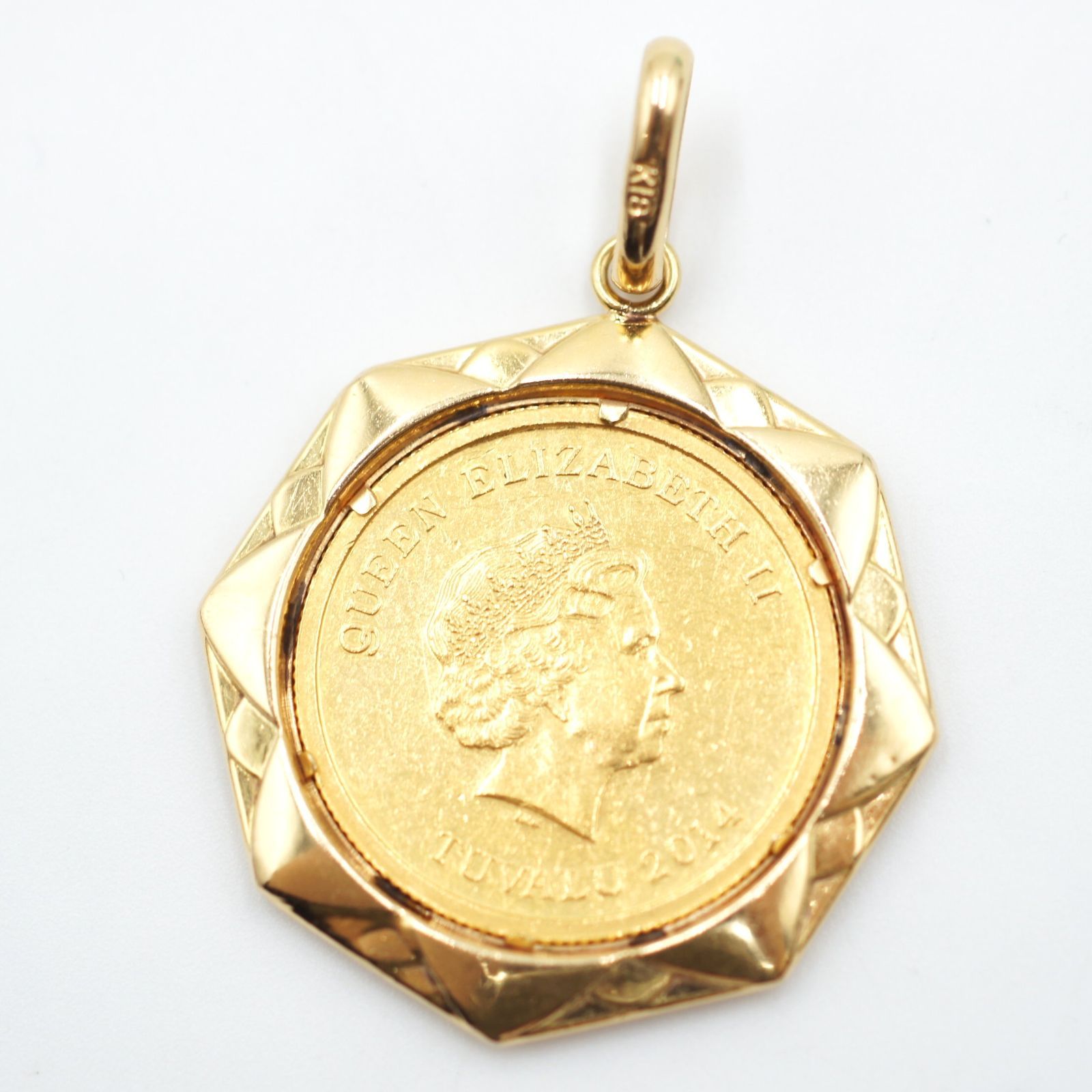 K24/K18 ツバルホース 1/5オンス 金貨 ペンダントトップ 総重量約9.2g コイントップ