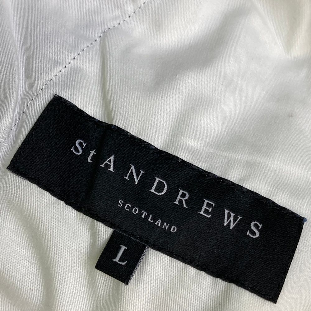 サイズ：L ST ANDREWS セントアンドリュース  ストレッチパンツ ストライプ柄 ネイビー系 [240101485373] ゴルフウェア メンズ ストスト ST ANDREWS セントアンドリュース ストレッチパンツ ストライプ
