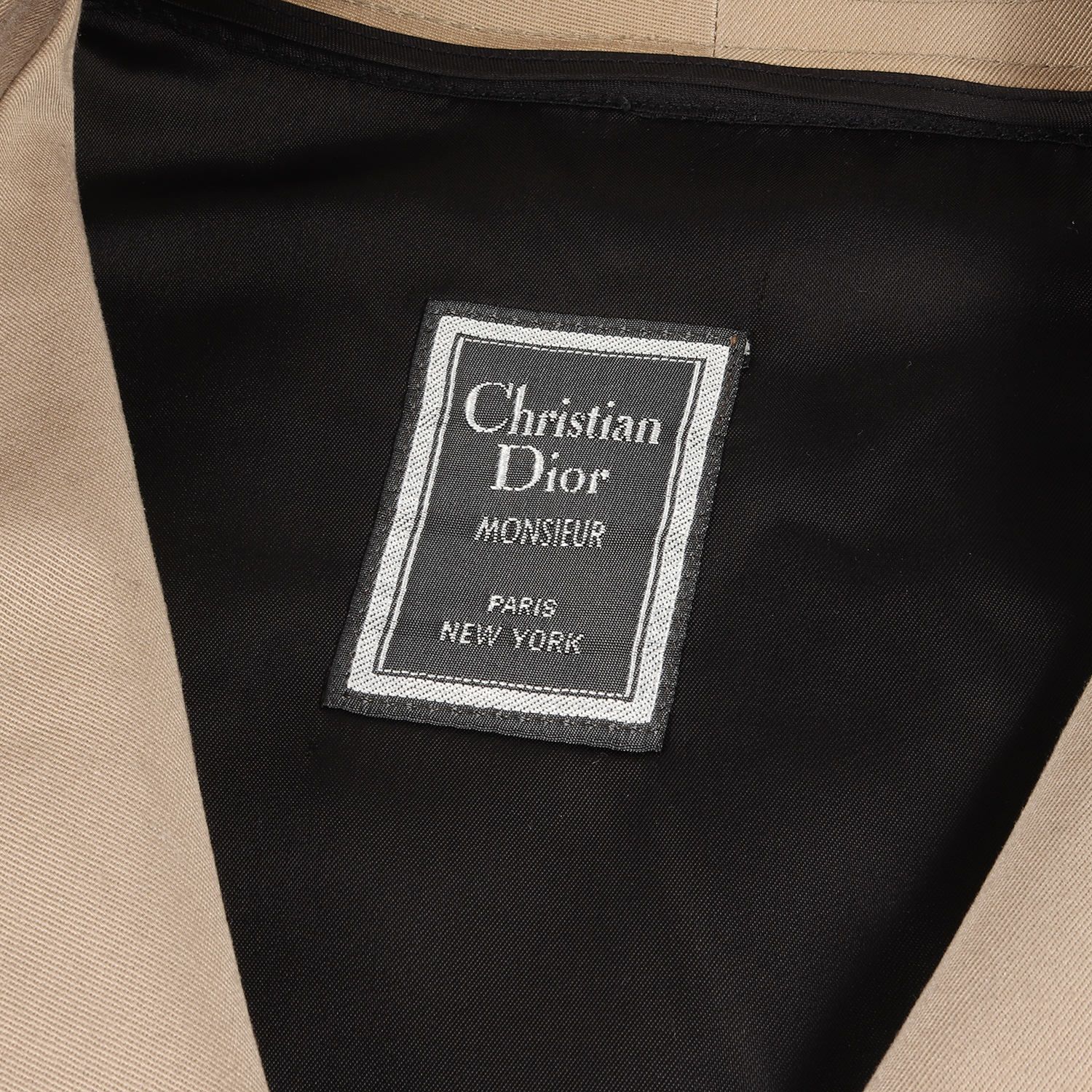 Christian Dior クリスチャンディオール コート サイズ:46L 90s ウールライナー付き コットンポリ ツイル ダブルブレスト  トレンチ コート OLD オールド VINTAGE ヴィンテージ MONSIEUR ムッシュ ベージュ