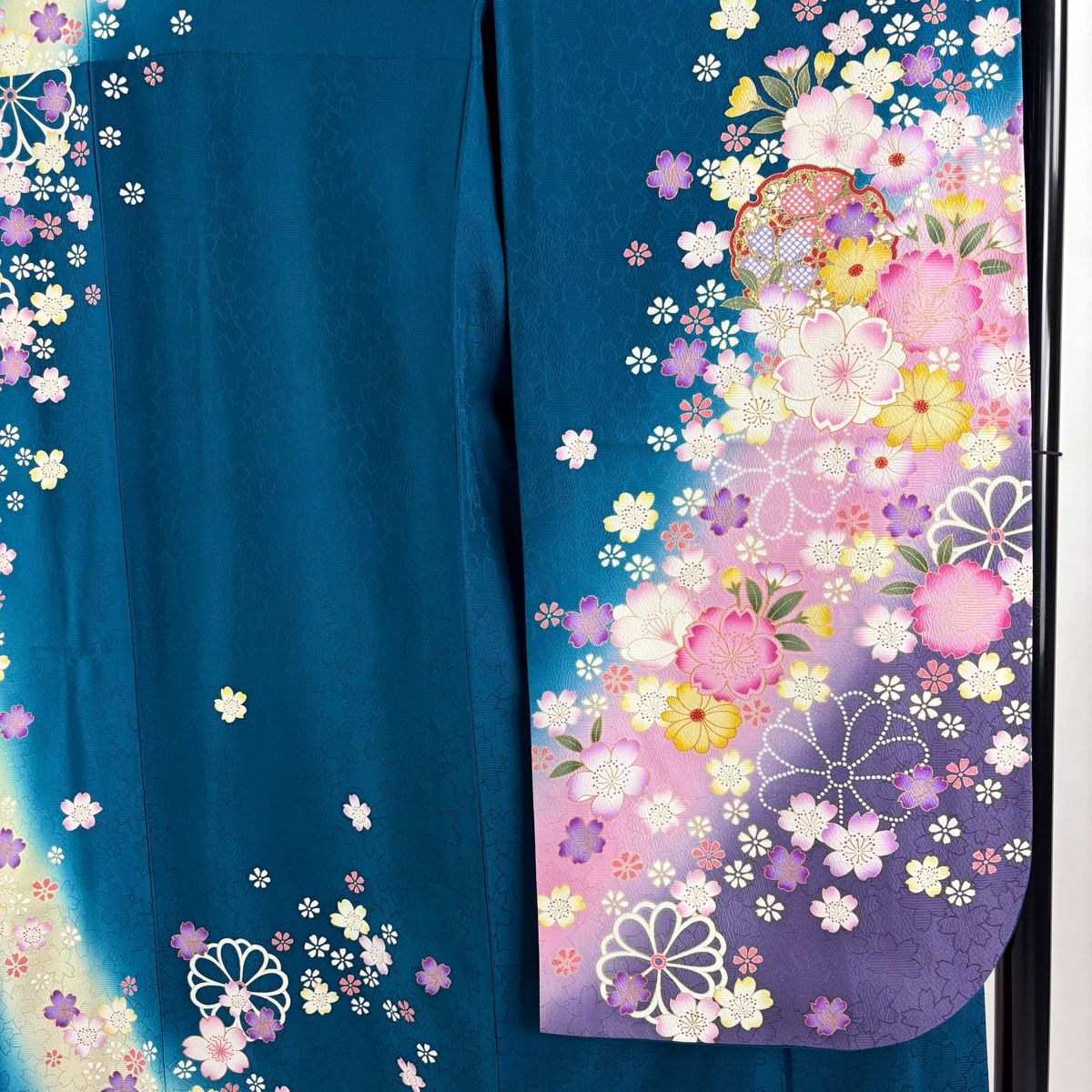 振袖 身丈164cm 裄丈66cm M 袷 袋帯フルセット 雪輪 桜 金彩