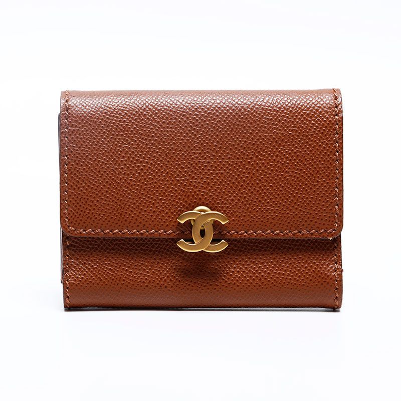 CHANEL シャネル 二つ折り財布 キャビアスキン ココマーク 5番台 1997  