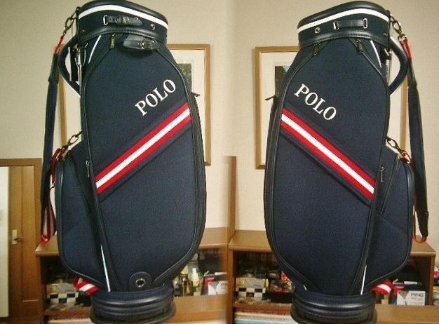 ＰＯＬＯ ポロ ラルフ ローレン ハット テディベア 熊 合繊素材 紺赤白ライン ゴルフバッグ