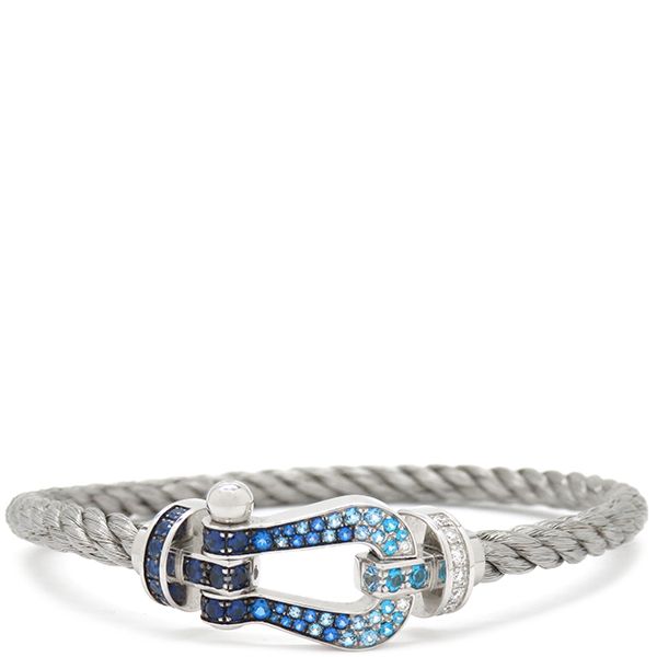 FRED フォース10 LMサイズ　アクアマリン Fred フレッド FRED フォース10 ブレスレット LM ホワイト