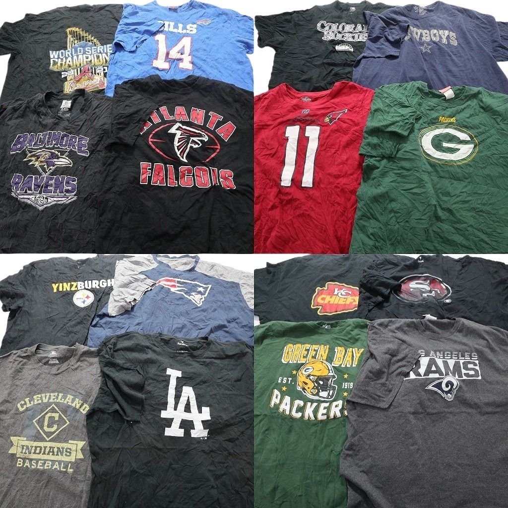 古着卸 まとめ売り プロチーム 半袖Tシャツ 16枚セット (メンズ 2XL /3XL /4XL /5XL ) NFL MLB パッカーズ カウボーイズ   古着 NA7501